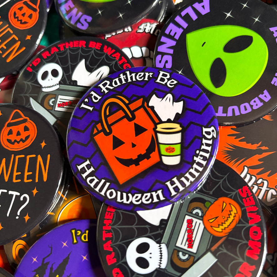 I'd Rather Be Halloween Hunting Large Badge